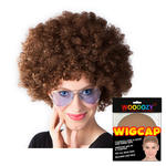 Percke Unisex Damen Super-Riesen-Afro Locken, braun - mit Haarnetz