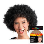 Percke Unisex Damen Super-Riesen-Afro Locken, schwarz - mit Haarnetz