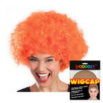 Percke Unisex Damen Super-Riesen-Afro Locken, orange - mit Haarnetz