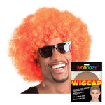 Percke Unisex Herren Super-Riesen-Afro Locken, orange - mit Haarnetz
