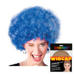 Percke Unisex Damen Super-Riesen-Afro Locken, blau - mit Haarnetz