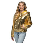 NEU Unisex-Kost�m Bomberjacke gold, mit Kapuze und Taschen - verschiedene Gr��en