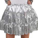 NEU Pailletten-Rock, silber - verschiedene Gren (S-XL)