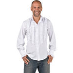 NEU Herren-Kostüm Rüschenhemd Silky, weiß - verschiedene Größen (S-XXL)