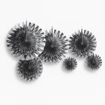 NEU Deko-Fächer-Set Silber, mit 6 Stück, verschiedene Größen