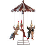 Dekofigur Karussell mit 3 Clowns, Animatronik mit Bewegung und Sound, ca. 130x130x220cm