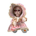 NEU Halloween-Deko-Figur Baby-Puppe Kopf weg, ca. 30cm, mit Sound und Bewegung