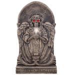 Halloween-Deko Grabstein mit lachendem Todesengel, mit Licht & Sound, ca. 64 cm