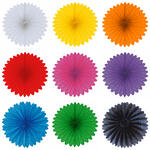 Deko-F�cher / Rosette, � 35 cm, schwer entflammbar - Verschiedene Farben