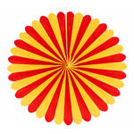 Deko-F�cher / Rosette, ca. � 60 cm, schwer entflammbar, Spanien, Gelb-Rot