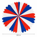 Riesen-Deko-F�cher, � 100 cm, schwer entflammbar, Blau-Wei�-Rot, USA / Frankreich