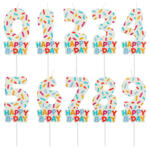 NEU Geburtstags-Kerze Sprinkles, Zahlen 0-9, ca. 7cm, bunt, Zahlenkerze