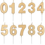 NEU Geburtstags-Kerze Gold, Zahlen 0-9, ca. 5cm, Zahlenkerze