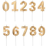 NEU Geburtstags-Kerze Glamour Vibes Gold, Zahlen 0-9, ca. 7cm, Zahlenkerze
