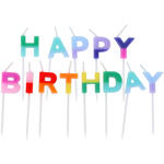 Kerzen Stripetastic, HAPPY BIRTHDAY, 6 cm, 13 St�ck