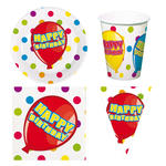 Geburtstags-Serie Ballon Geburtstag Happy Birthday - Teller, Servietten, Becher & Deko