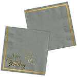 Servietten Golden Dawn, Happy Birthday, 33 x 33 cm, 20 St�ck