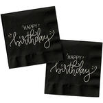 Servietten Cr�me Noir, Happy Birthday, 33 x 33 cm, 20 St�ck