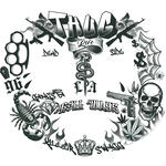 NEU Temporres Gesichts-Tattoo Thug Life, 30x13cm