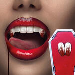 NEU Z�hne Blutiger Vampir, Eckz�hne mit Blutspuren, inkl. Thermoplastik