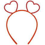 Haarreif Herzen mit Strass, rot