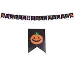 NEU Girlande Happy Halloween mit schwarzen Wimpeln und farbigem Schriftzug, 3m