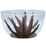 NEU Transparente Sch�ssel mit schwarzen Sekeletth�nden aus Kunsststoff, ca. 6,5 x 13,5cm
