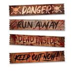 NEU Halloween-Deko Fenster-Schilder, 70x13cm, 4 Stck