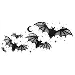 NEU Tempor�res Tattoo Halloween Gro�e Flederm�use, 15x8cm