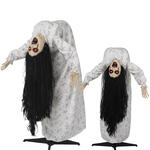 NEU Halloween Deko-Figur mit St�nder, Besessenen Frau, ca. 135cm, mit Licht- und Soundeffekt