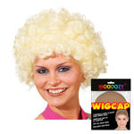 Percke Unisex Clown, Afro Hair, kleine Locken, blond - mit Haarnetz