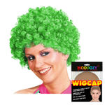 Percke Unisex Clown, Afro Hair, kleine Locken, grn - mit Haarnetz