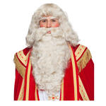 Percke Herren Nikolaus Weihnachtsmann, Santa Claus, Set 3tlg. Percke, Bart und Augenbrauen, Standard, elfenbein