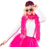 Pl�sch-Boa / Fransen-Schal, pink