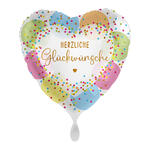 NEU Folienballon - Konfetti Gl�ckw�nsche - ca. 45cm Durchmesser