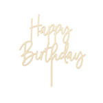 Kuchenstecker / Tortenaufsatz / Cake-Topper aus Holz Happy Birthday / Geburtstag, ca. 16,5 cm