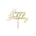 Kuchen�Topper / Aufstecker Happy Birthday / Geburtstag - 18 � 16,5 cm, Gold