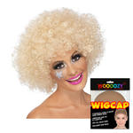 Percke Unisex Damen Super-Riesen-Afro Locken, blond - mit Haarnetz