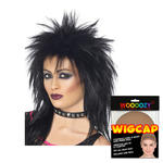 Percke Damen 80er Punk Rock Diva, schwarz - mit Haarnetz