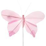 SALE Schmetterlinge aus Federn, rosa, 6 Stck