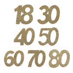 Konfetti / Streudeko Geburtstagszahl, Gold, 6 x 5 cm, 6 St�ck - Verschiedene Zahlen