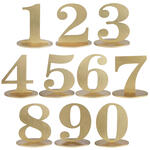 NEU Aufsteller Ziffer aus Holz, mit Halterung, gold, ca. 16 cm - Verschiedene Zahlen