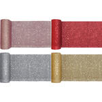 Tischl�ufer glitzernd, 18 cm, Rolle 5m - Verschiedene Farben