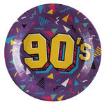 NEU Papp-Teller 90s-Party, 10 Stck, ca. 23cm