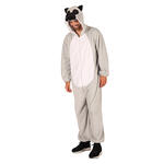NEU Unisex-Kostüm Plüsch-Overall Hund, grau, verschiedene Größen (XS-XXL)