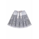 Damen-Kost�m Petti-Coat Sequin-Star, mit Pailletten, silber, Einheitsgr��e