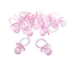 SALE Schnuller aus Kunststoff transparent - rosa, Dekoration / Accessoire fr Baby Shower Party, Gre ca. 2,5 cm, 18 Stck