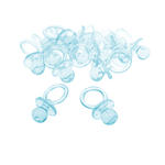 SALE Schnuller aus Kunststoff transparent - blau, Dekoration / Accessoire fr Baby Shower Party, Gre ca. 2,5 cm, 18 Stck