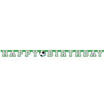 SALE Groe Girlande Happy Birthday, Fuball Kindergeburtstag Dekoration, mit Klebe-Stickern, Lnge: ca. 2,13 m