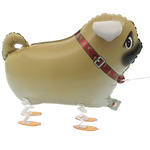 SALE Folienballon Hund Mops, Premiumqualitt, mit leicht gewichteten Fen fr Geh-Effekt, Gre: ca. 55 cm